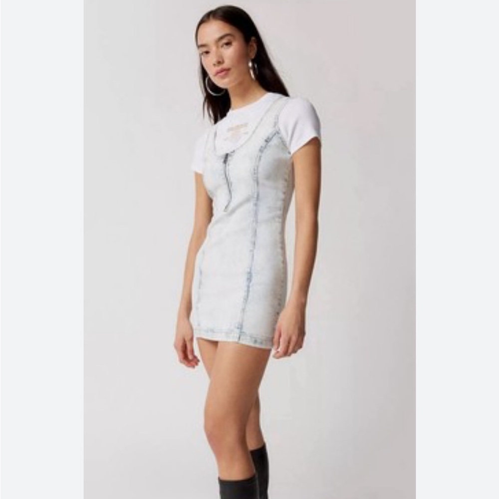 Guess Light Blue Denim Mini Dress
